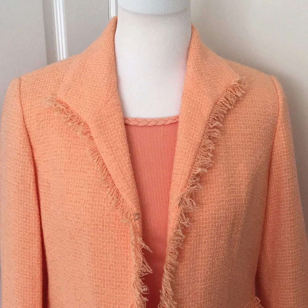 Vintage Sag Harbor Textured Blazer & Shell Set - Coral Size 10